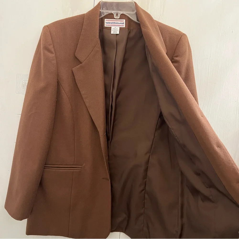 Westbound Women's Brown Wool Blazer • 12 - Picture 3 of 8